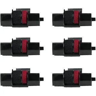 6 Packs Drucker Kasse IR-40T,Farbroller, Schwarz und Rot Kompatibles Farbband für Kompatibel mit EL-1750V, EL-1801V, HR 150, Gr.745, CP13, MP-12D, MP-120DH und weitere Modelle