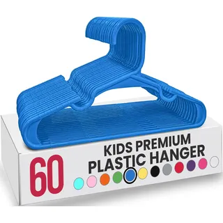 Utopia Home Packung mit 60 Kinderkleiderbügeln - 11,5“ Baby- und Kinderkleiderbügel aus Kunststoff für den Kleiderschrank, ideal für den täglichen Gebrauch, Blau