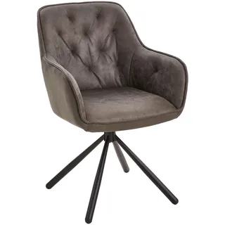 Livetastic Armlehnstuhl , Grau , Holz, Metall, Textil , Pappel , Sperrholz , Füllung: Schaumstoff , konisch , 61x91x59 cm , Esszimmer, Stühle, Polsterstühle