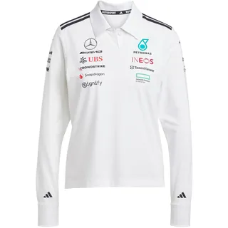 Adidas Damen Mercedes - AMG Petronas Formula ONE Team Team Polo Long Sleeve Women, White/Black, XL