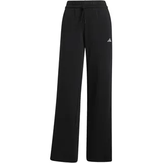 adidas Women's Essentials SMALL Logo Feel Cozy Open Hem Pants, Black/White, S