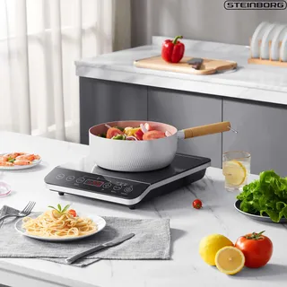 Steinborg Induktionskochfeld 1 Platte | Einzelinduktionskochfeld | Induktionskochplatte | 2000 Watt