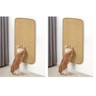 Kratzmatte Katze Sisal Teppich 50x25 cm, Klettverschluss+Doppelseitige Klebefixierung Design Kratzbrett, Kratzwand für Katzen Übernimmt EIN Gewickeltes Kantendesign, Schützt Sofa, Teppiche, Wand