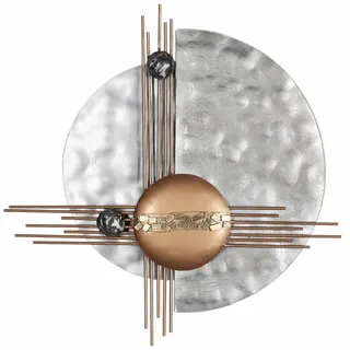 Kunstloft Wanddeko Silber 60/60 cm , Silberfarben , Metall , 1.8x60x6 cm , Bilder & Rahmen, Wanddeko
