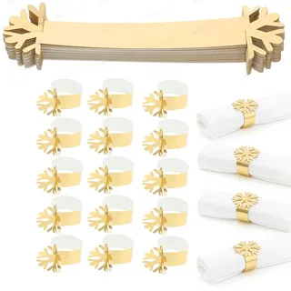 Cabilock 50 Stück Weihnachts Serviettenringe Papier Schneeflocke Design Serviettenschnallen Für Hochzeitsfeier Festliche Tischdekoration 20.5X5 cm