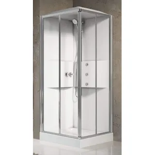 Novellini Media 2.0 A Hydro Dach 80x80cm Box Thermostat Durchsichtig Silber