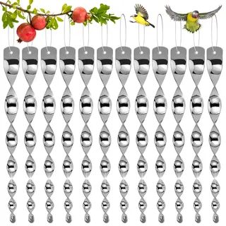 Reflektierende Vogelschreck,12 Stück Windspirale Vogelabwehr Windspiel,30cm Windspirale Vogelschreck,Reflektierende Windspiel Vogelabwehr,zum Schutz von Blumen und Garten Haus, Hof, Terrasse