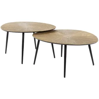 KAWOLA Couchtisch TIBALI Set 2-tlg. Metall bronze oval