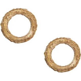 DekoPrinz® Strohkränze, 2 Stück | ø 55 cm Durchmesser | 8 cm Stärke | Strohrömer, Türkranz, Deko-Kranz, Kranz-Rohling, Strohring