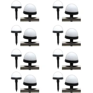 16 Stück LED Solarleuchte Geländer Zaun Solar Lampe Kugelleuchte Gartenlampe Außenleuchte Solarlampe Garten Solarkugel Kunststoff