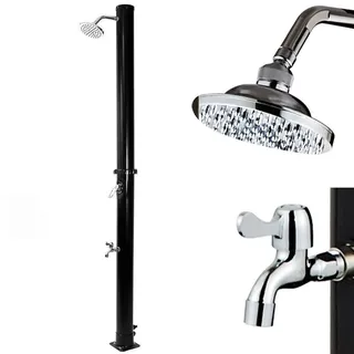 BAKAJI Solardusche für Garten, Pool, Outdoor, Camping, Wassertank 20 l, mit verstellbarem Duschkopf, für Warmwasser, Anschluss für den Garten, Größe 214 x 11,5 x 11,5 x 11,5 cm