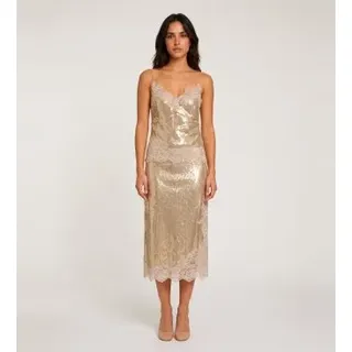 Marella für Damen. 2623776011200 Tüllrock mit goldenen Pailletten Llring (M), Bronze