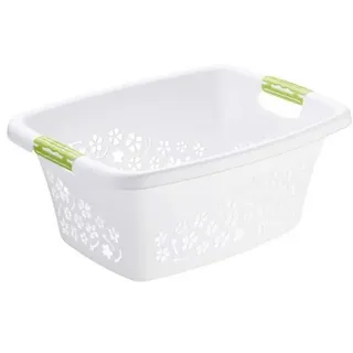 Rotho Wäschekorb , Weiß , Kunststoff , 25 l , rechteckig , 38.3x21.8x50.5 cm , Reach, DIN EN ISO 14001, DIN EN ISO 9001 , Tragegriffe , Haushalt & Kleinelektro, Wäschepflege, Wäschekörbe & Wäschetonnen