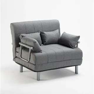 Deborah Twin 1,5-Sitzer Stoff Schlafsessel Schlafsofa klappbar - Grau - Grau