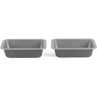 Salter Essentials 2-teiliges rechteckiges Deep-Dish-Set – 2 x 16,5 cm Backformen aus Kohlenstoffstahl, spülmaschinengeeignet, für Heißluftfritteuse & Ofen bis 220 °C, ideal für kleine Portionen