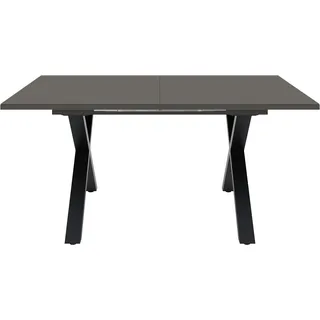 Mäusbacher Esstisch 75 x 75 x 210 cm schwarz feinstruktur/glas anthrazit glanz