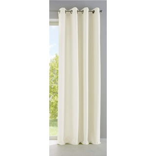 Vorhang Blickdicht Gardine Matt Lichtdurchlässig »Palermo« mit Ösen und Raffhalter Dekoschal HxB 175x140 cm Creme, 10000265