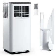 Pro BreezeTM 4-in-1 Mobile Klimaanlage mit 9000 BTU - Luftkühler, Ventilator, Luftentfeuchter, Nachtmodus - Klimagerät mit Energieklasse A, Fensterabdichtung Set, Fernbedienung und 24h Timer