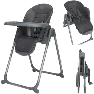 Maxi-Cosi Ava2 Hochstuhl Baby, 0–3 Jahre (bis 15 kg), Kompakter Kinder Hochstuhl Klappbar, Leicht (9,45 kg), 5 Liegepositionen, 6 Höhenstufen, Einhändig Abnehmbares Tablett, 2 Räder, Elegance Graphite