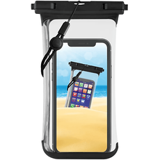 Vivanco 62365 Strandtasche Unterwasserschutzhülle, für Smartphones bis 6.7'', Schwarz; Schutztasche