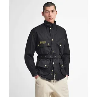 Barbour international für Herren. MWX0004 International Original Waxed Jacket schwarz (48), Lässig, Baumwolle