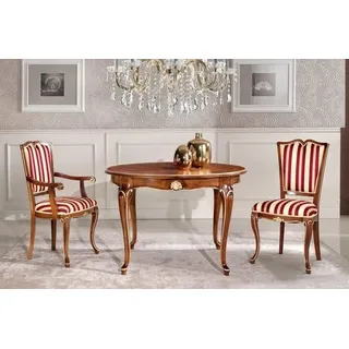 Gruppe Set 2x Stuhl Esszimmer Stuhl Stuhle Holz Luxus Essgruppe Garnitur Möbel - Braun