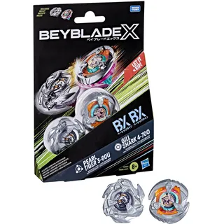 Hasbro Beyblade X Gill Shark 4-70O & Pearl Tiger 3-60U Dual Pack Set