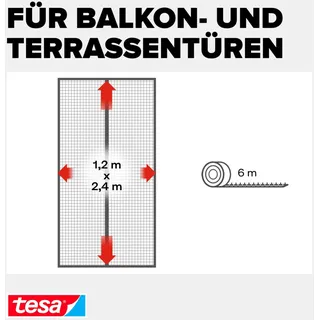 Tesa Insektenschutz Tür 240 x 240 cm Anthrazit