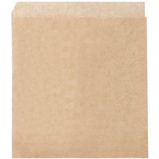 500 Stück – fettfreies Papier, offen, 2 Seiten 'Grill&Go', 38 g/m2, 16 x 16,5 cm, natürliche Kraft