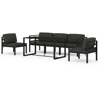 vidaXL 6-tlg. Garten-Lounge-Set mit Kissen Aluminium Anthrazit - Grau