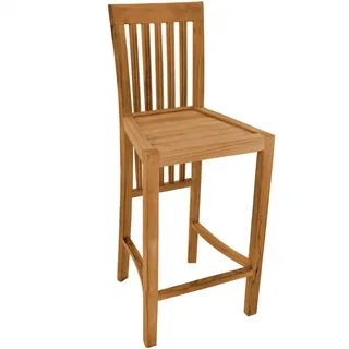 Teako Design Barhocker aus Teakholz - Massiv, Wetterfest & Stilvoll für Outdoor | 78x55x113 cm