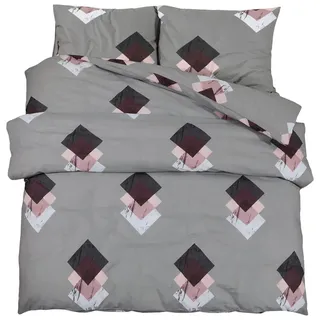 vidaXL Bettwäsche-Set Grau 200x220 cm Baumwolle - Grau