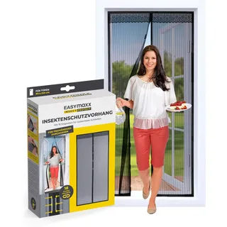 EasyMaxx Moskitonetz für Türen Magic Klick 90 x 210 cm Schwarz