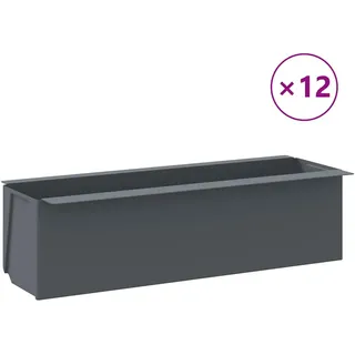 vidaXL Pflanzkasten 36 x 13,5 x 9,5 cm Grau