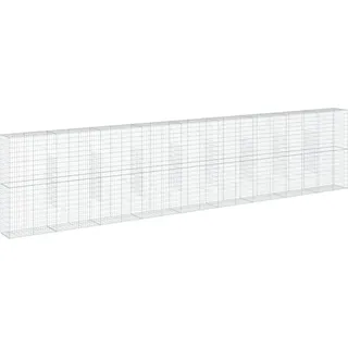 vidaXL Gabione mit Deckel 900x50x200 cm Verzinktes Eisen - Silber