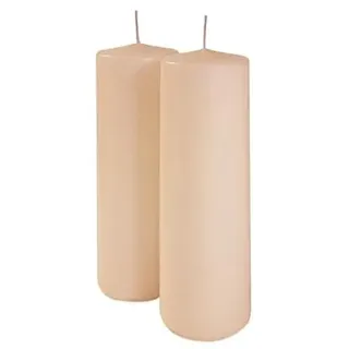 Cereria Di Giorgio Set mit 2 Stumpenkerzen 25 cm Puder