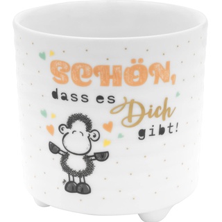 Sheepworld Blumenübertopf Motiv Dich | New Bone China Porzellan, 10 cm, mehrfarbig | Geschenk Freund, Freundin, Kollegin, Weihnachten | 48236