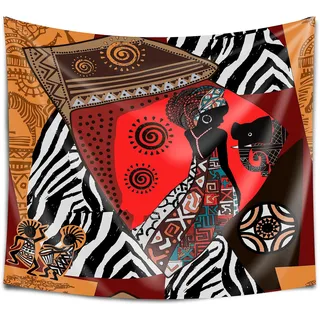 DekoArte TP33 Moderner Wandteppich, Digitaldruck, 100% Polyester, Dekoration für Ihr Wohnzimmer oder Schlafzimmer, Blumenstil auf weißem Hintergrund, 150 x 130 cm