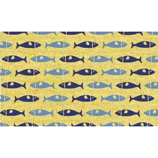GIFTCOMPANYITALY OGGETTI IDEE DESIGN Fußmatte Fische, Kokos, bunt, 75 x 2 x 45 cm