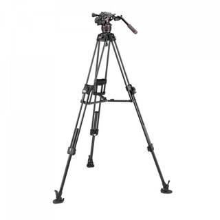 Manfrotto Videokopf Nitrotech 608 mit Stativ 645 Fast Twin Carbon