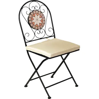 Mosaik Klappstuhl Bistrostuhl Balkonstuhl Gartenstuhl Stern Design - Schwarz