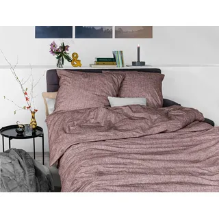 Bettwäsche IRISETTE "Mink 8835", lila (mauve), B/L: 135cm x 200cm, 1 Stk., 1 Stk., Biber, B/L: 80cm x 80cm, 2 Stk., Biber, Obermaterial: 100% Baumwolle, Bettwäsche, Bettwäsche, einzigartige kuschelig weiche Winterbettwäsche