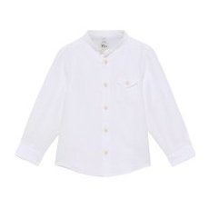 Linen Shirt in weiß unifarben, weiß, 140