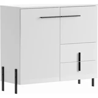 Kommode JUSTINE K01 2D2S - Wohnzimmer, Schlafzimmer, Esszimmer, Kommodenschrank - Weiß