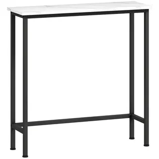 Homcom Konsolentisch Spanplatte Metall Schwarz , Holzwerkstoff , 24x76x75 cm , Wohnzimmer, Wohnzimmertische, Konsolentische