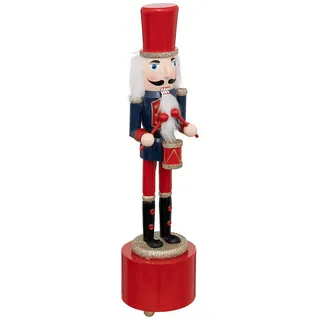 Atmosphera Createur d ́interieur Nussknacker Trommel 30 cm , Holz , 8x31.5x8 cm , Dekoration, Weihnachtsdekoration