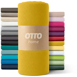 OTTO home Spannbettlaken Mikrofaser-Jersey 160 x 200 cm curry