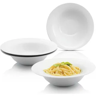 Sänger Pastateller SET NEW Port - 4 teilig aus Porzellan , Weiß , Keramik , 4-teilig , 0.45 L , kratzfest , Geschirr, Teller, Pastateller