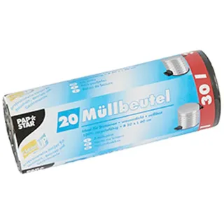 Papstar Müllbeutel 30 l, transparent, 60 x 50 cm, 20 Rollen (20 Stück/roll)