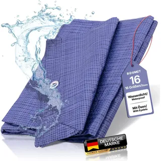 BOOMET Abdeckplane wasserdicht mit Ösen · 3x5m · verschiedene Größen zur Auswahl · Schutzplane wasserfest · Plane wetterfest · Gartenplane